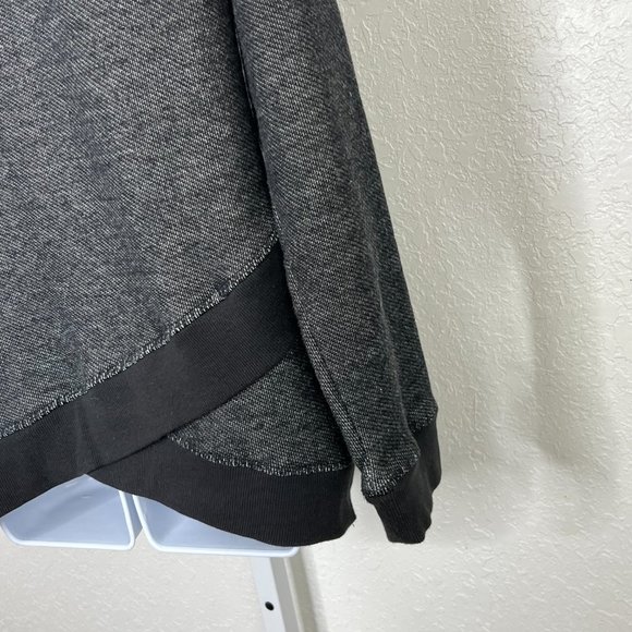 Roxy Marsupial Cowl-neck Heathered Black Pullover Terry like lining, Large - Picture 6 of 16